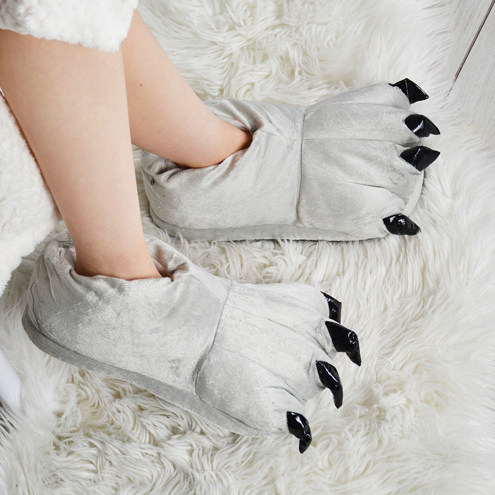 KAPCIE PLUSZOWE SZARE