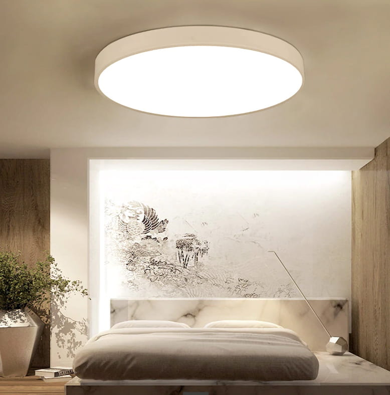 LAMPA SUFITOWA BIAŁY PLAFON LED 40 CM NOWOCZESNA DO SALONU KUCHNI OKRĄGŁY