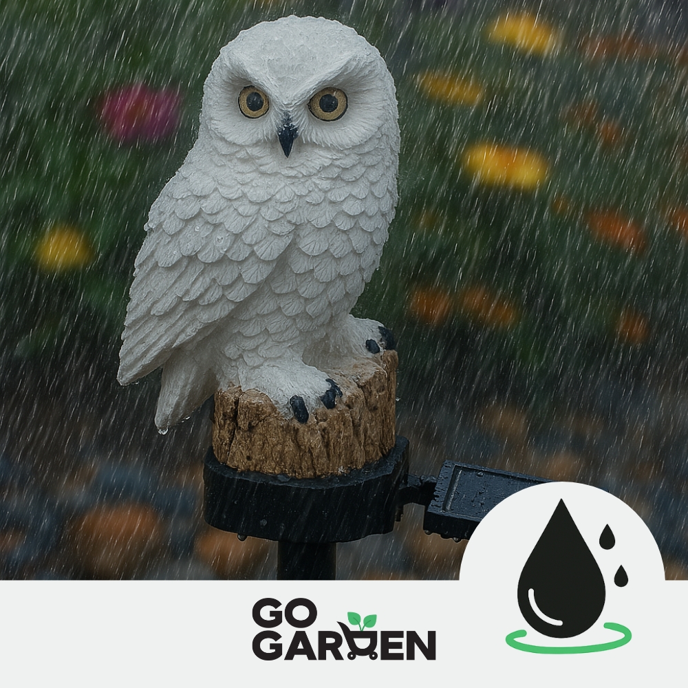 Lampa solarna led ogrodowa sowa wbijana wodoodporna czujnik zmierzchu duża