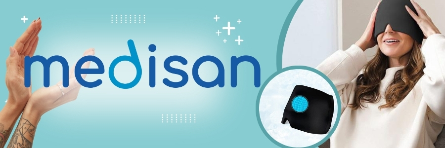 Opaska na głowę migrenę ból żelowa kompres chłodząca zaciemniająca czapka