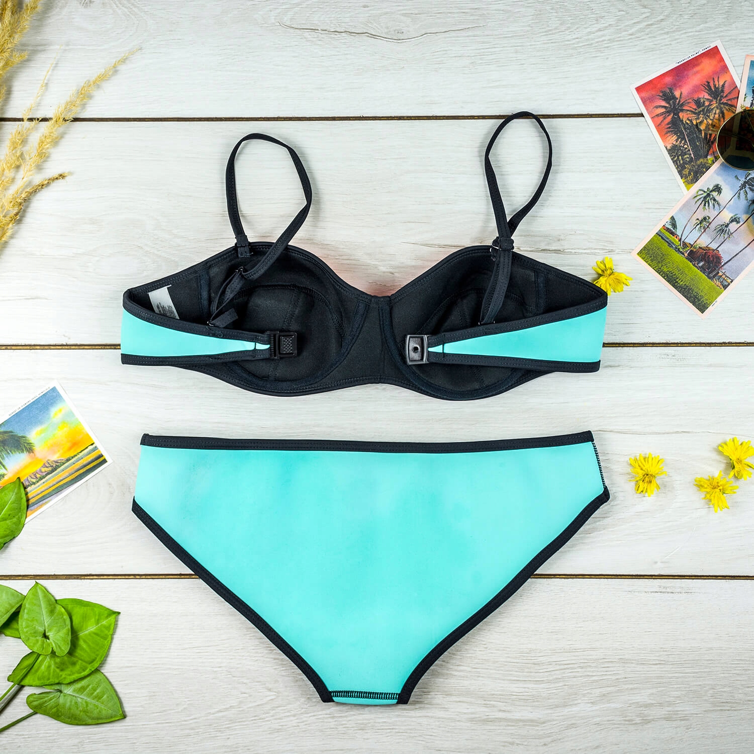 Strój kąpielowy dwuczęściowy damski komplet bikini usztywniany modelujący L