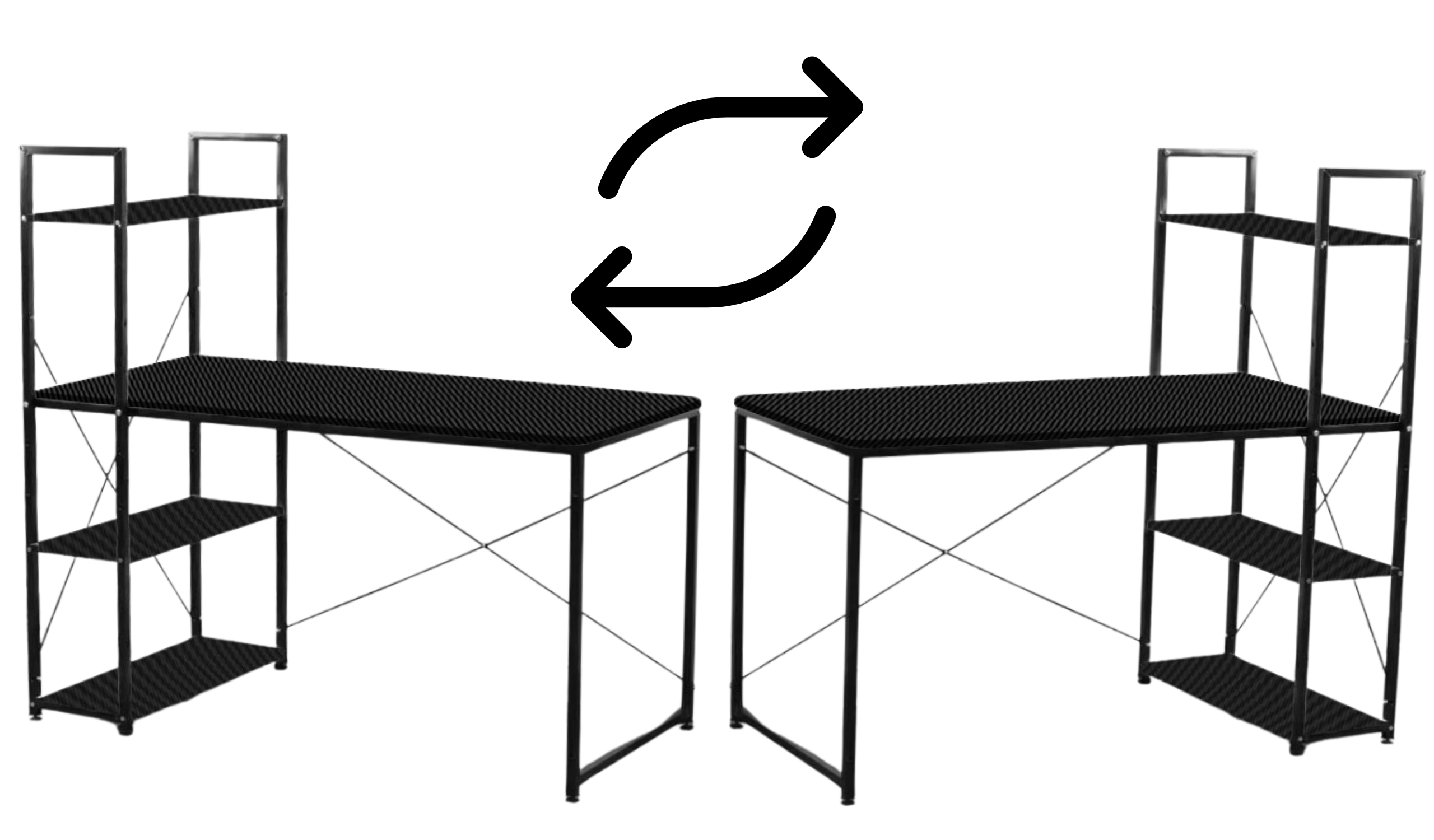 biurko loft z półkami czarne komputerowe biurowe szkolne