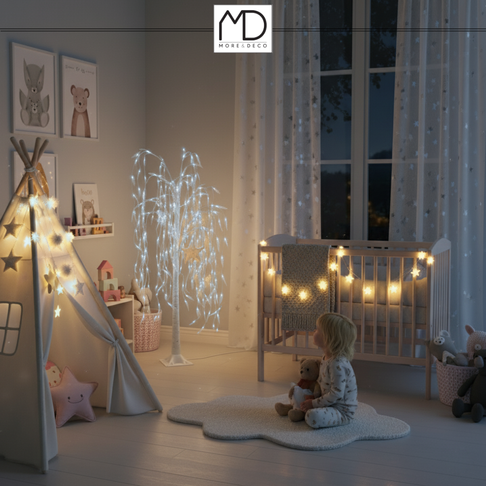 Wierzba świecąca 240 led drzewko świąteczna dekoracja 180 cm zimna biała