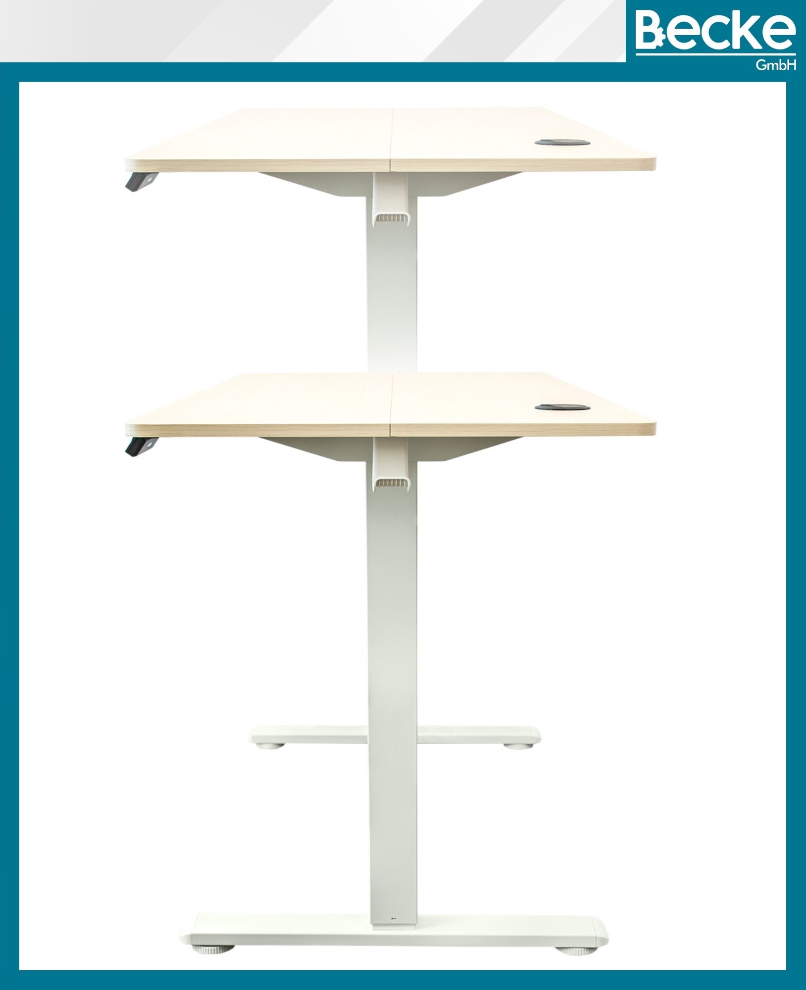 Biurko elektryczne automatyczne regulowane na stojąco 120x60 jasny brąz