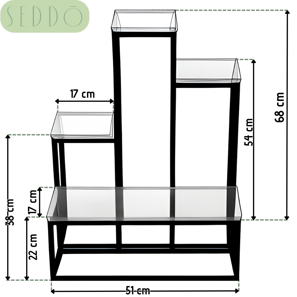 Kwietnik na 6 doniczek loftowy 68 cm Industry