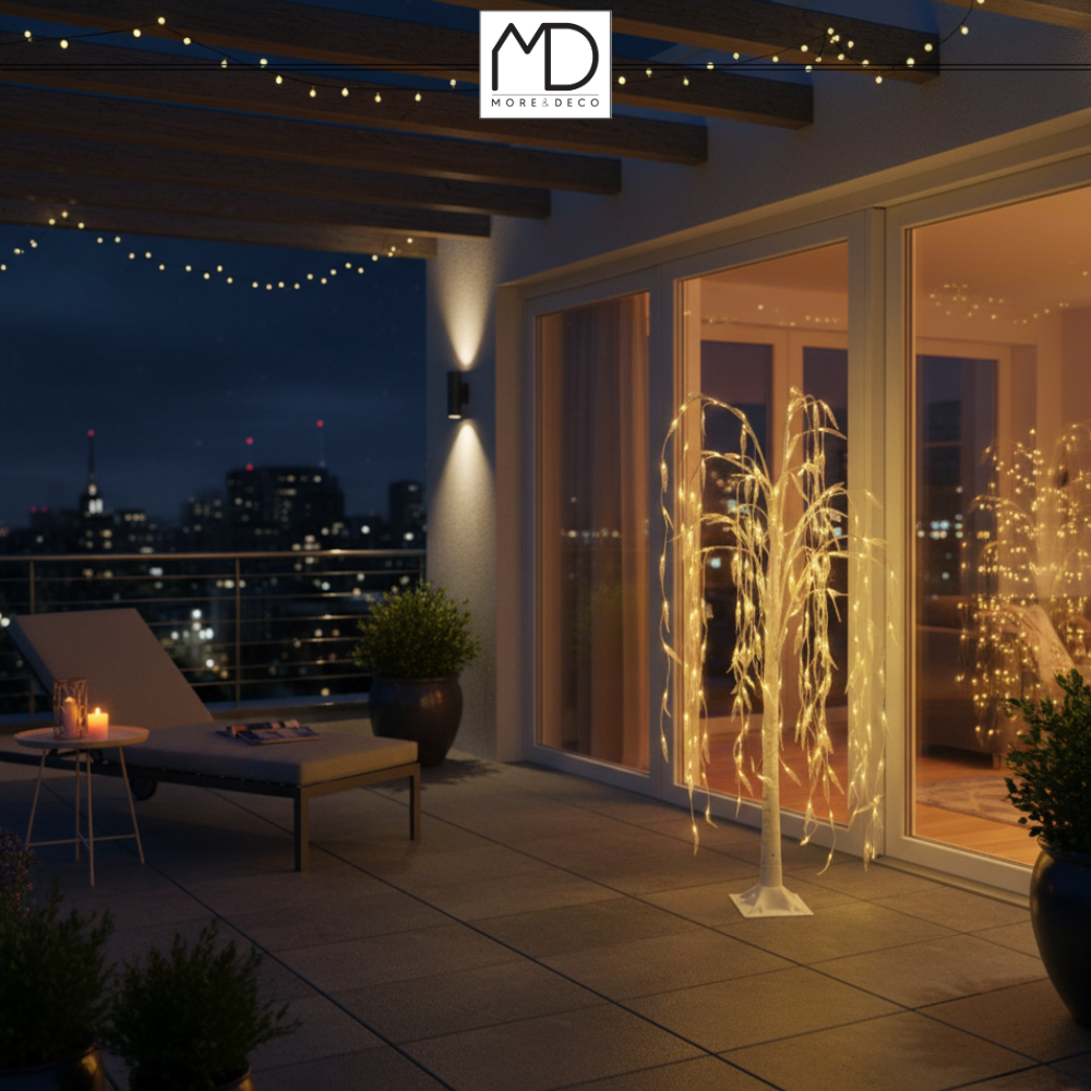 Drzewko świąteczne 140 LED - świecąca wierzba 120 cm ciepła biała