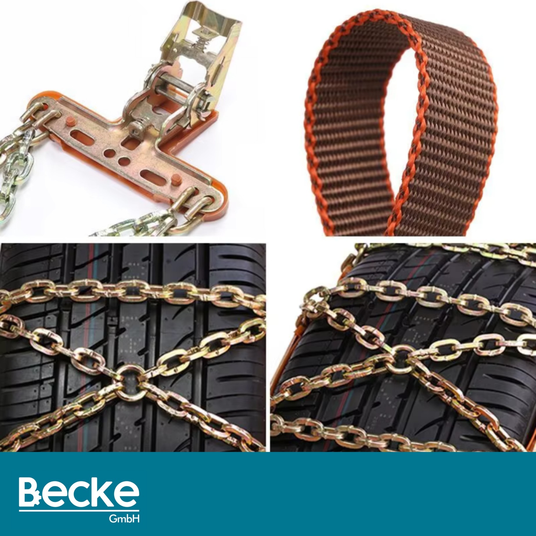 ULTRA MOCNE PROFESJONALNE ŁAŃCUCHY ŚNIEGOWE ZIMOWE 4 SZT. UNIWERSALNE STAL