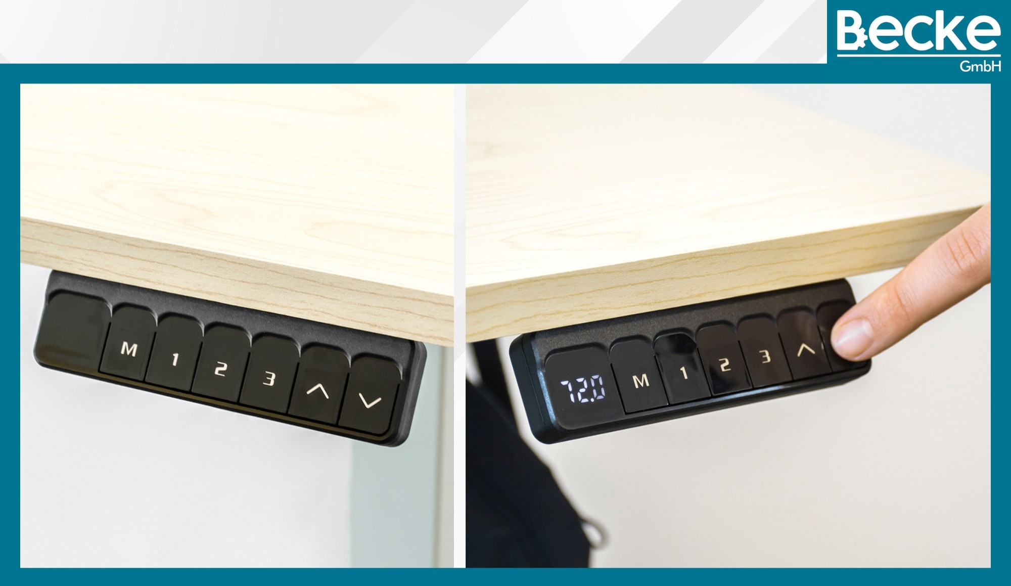 Biurko elektryczne automatyczne regulowane na stojąco 120x60 jasny brąz