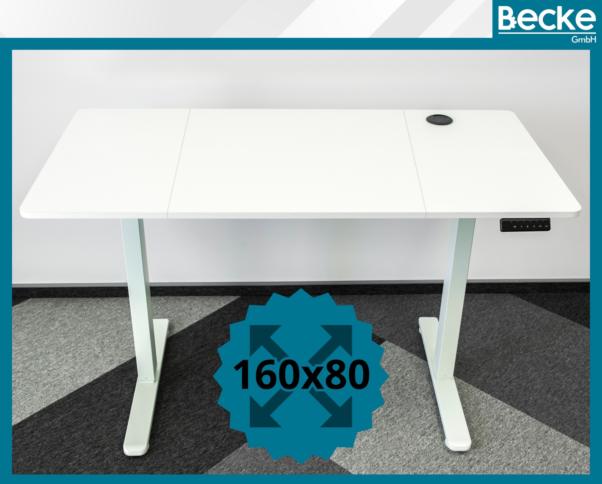 Biurko elektryczne automatyczne regulowane do pracy na stojąco 160x80 białe