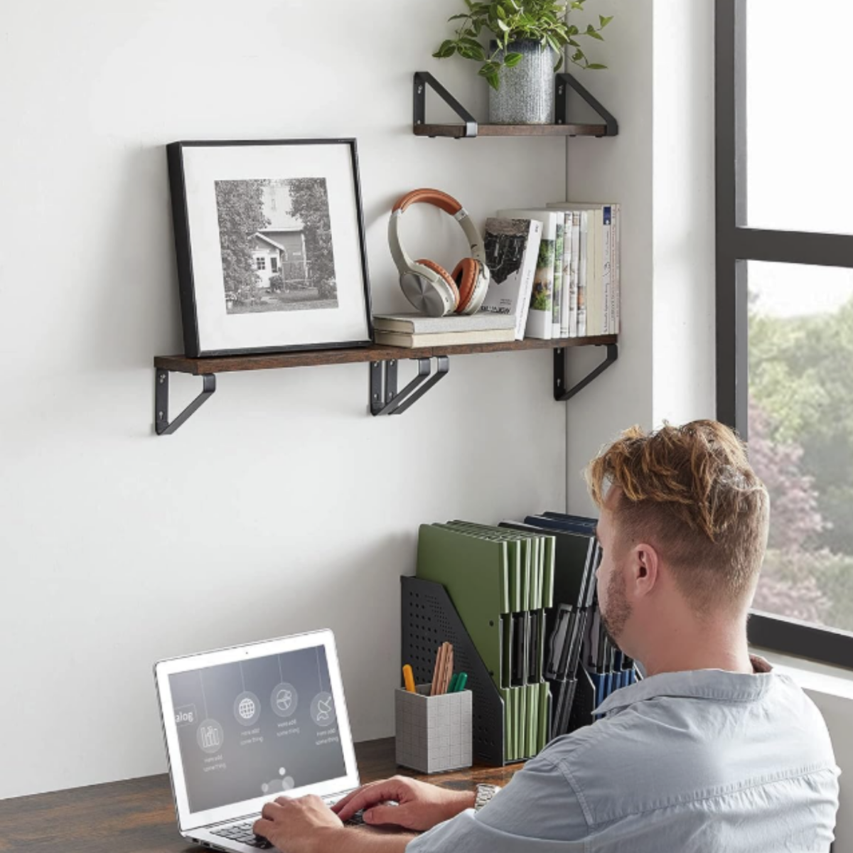 ZESTAW PÓŁEK ŚCIENNYCH WISZĄCYCH RUSTIC LOFT STYL INDUSTRIALNY 3 SZTUKI