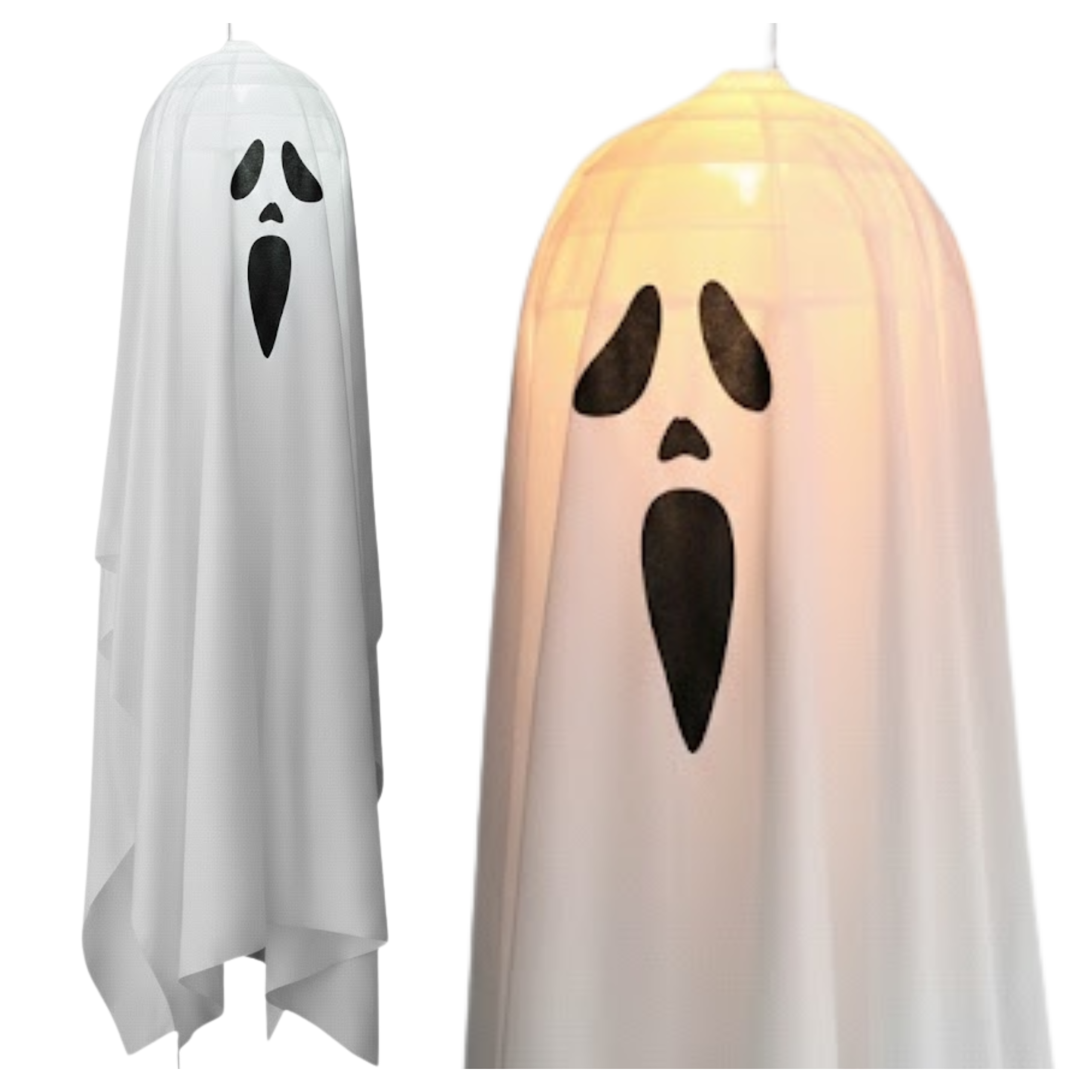 Ozdoba na Halloween świecący duch LED 85 cm do domu i ogrodu