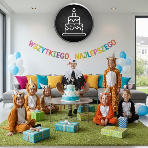 kostium bociana filcowy opaska i skrzydła