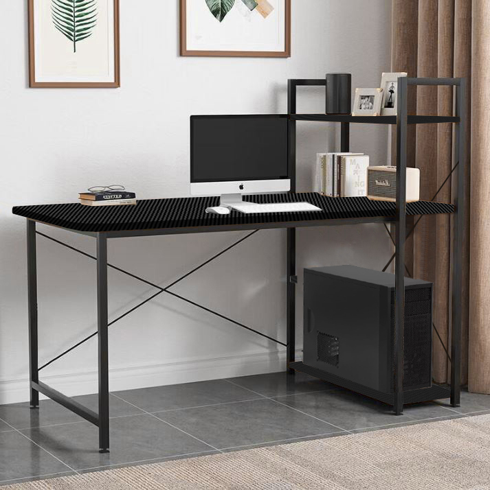 biurko loft z półkami czarne komputerowe biurowe szkolne
