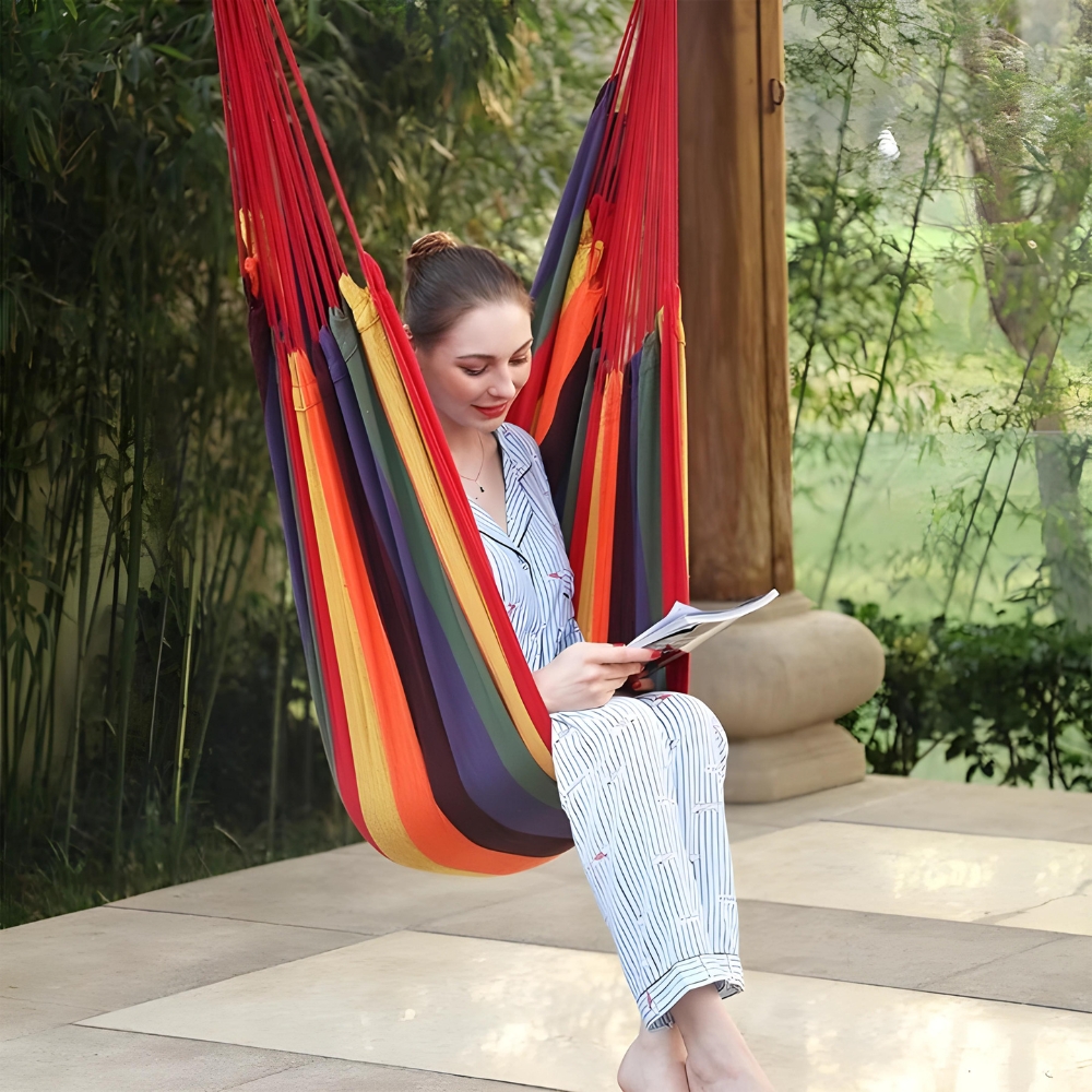 Duży hamak ogrodowy jednoosobowy 200x85cm