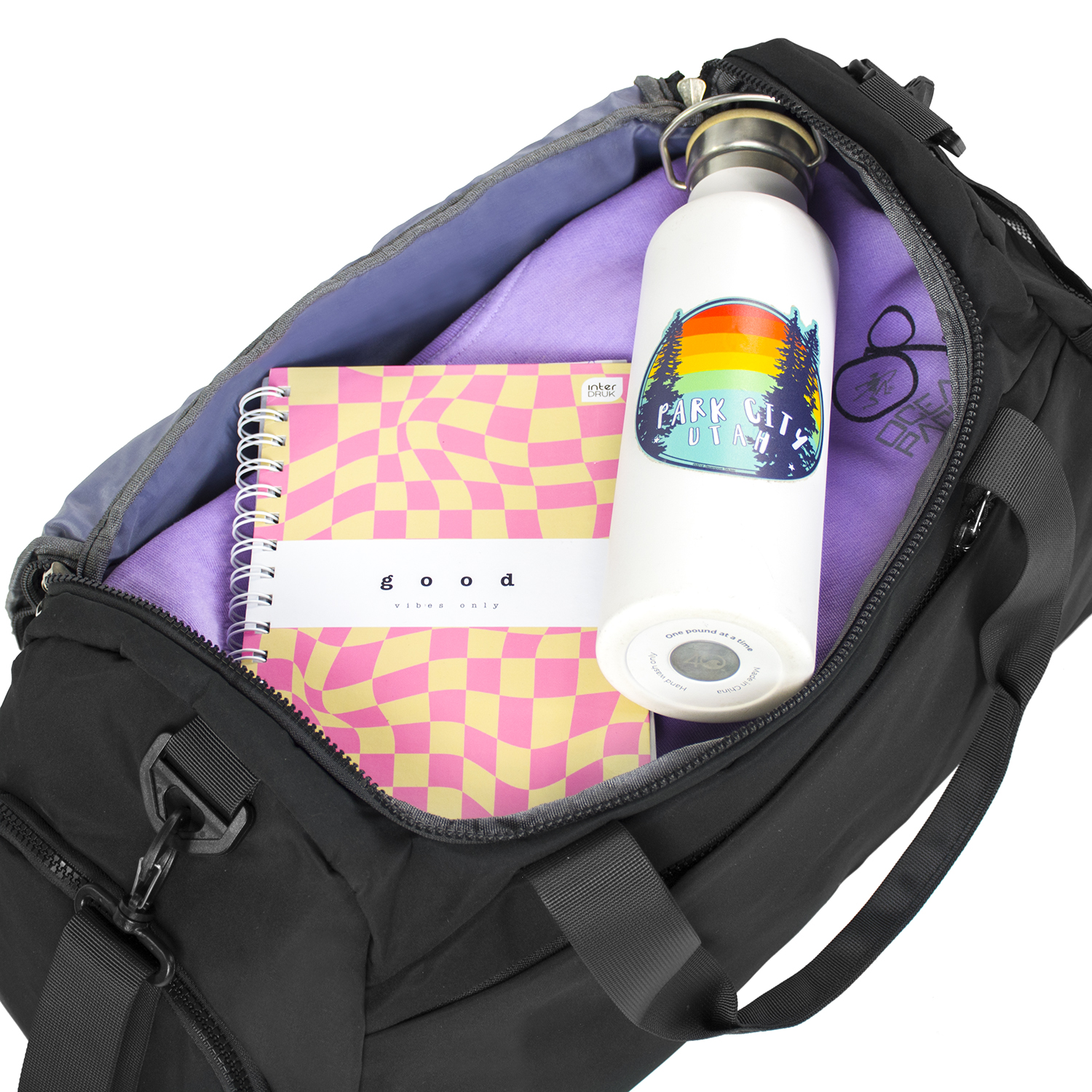 torba podróżna bagaż podręczny fitness siłowniana czarna 30 l