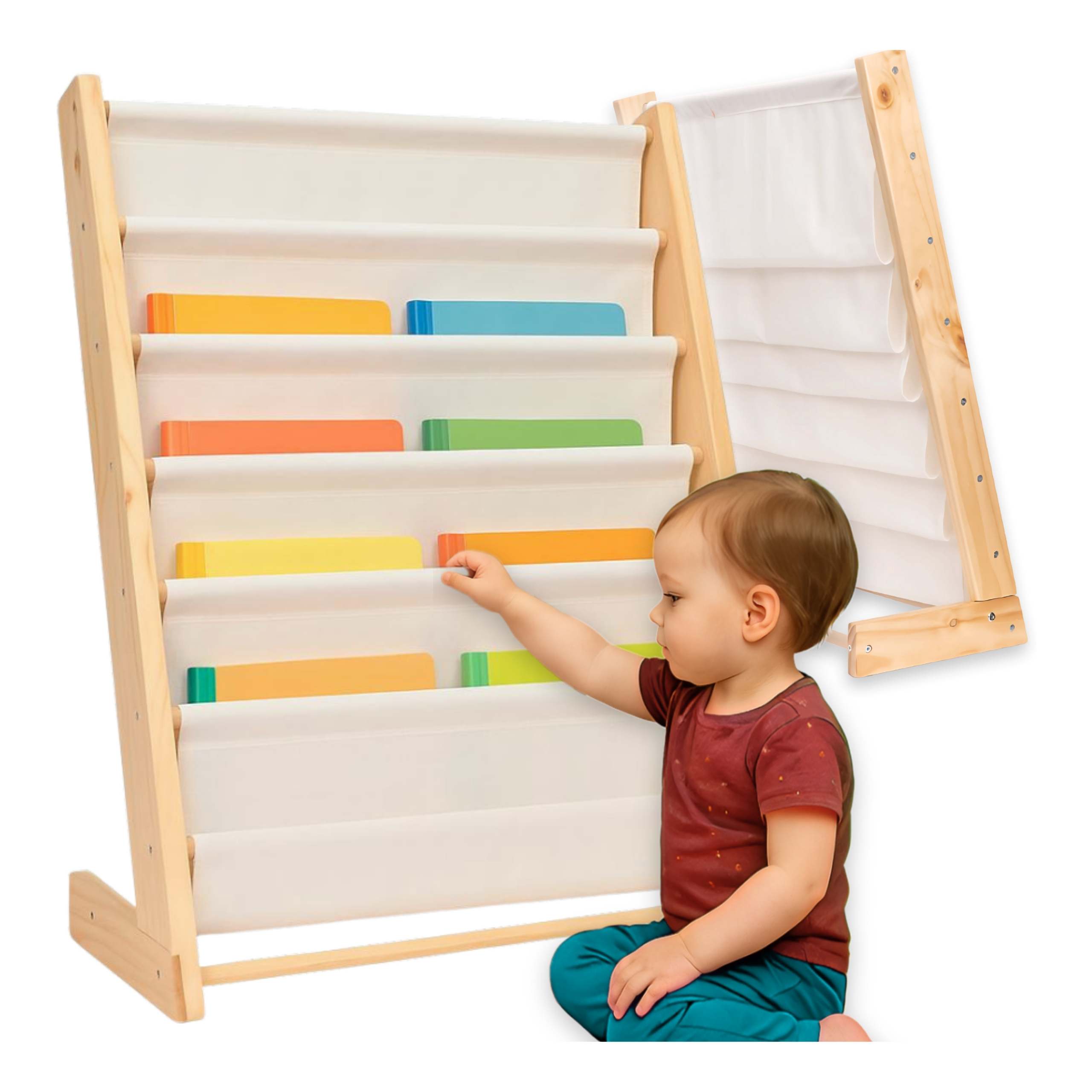 Półka na książki dla dzieci  - organizer biblioteczka z 6 półkami