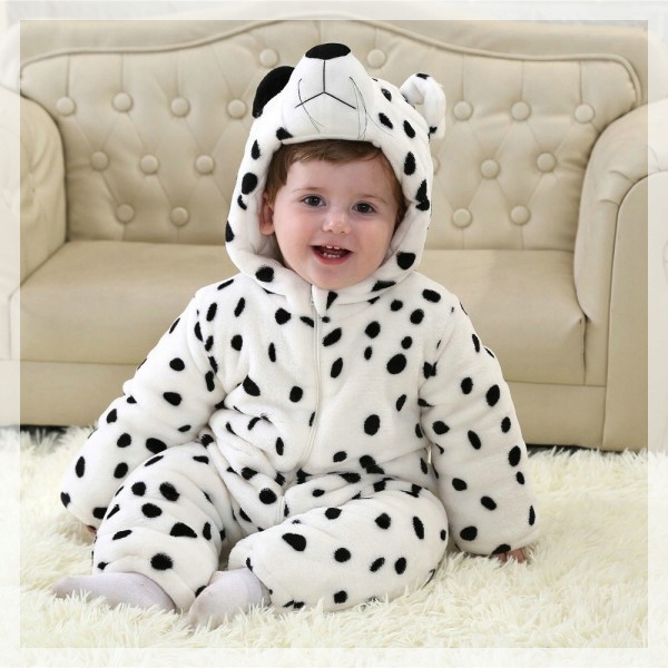 Piżama onesie kigurumi dla niemowląt – miś w kropki – zdjęcie 1