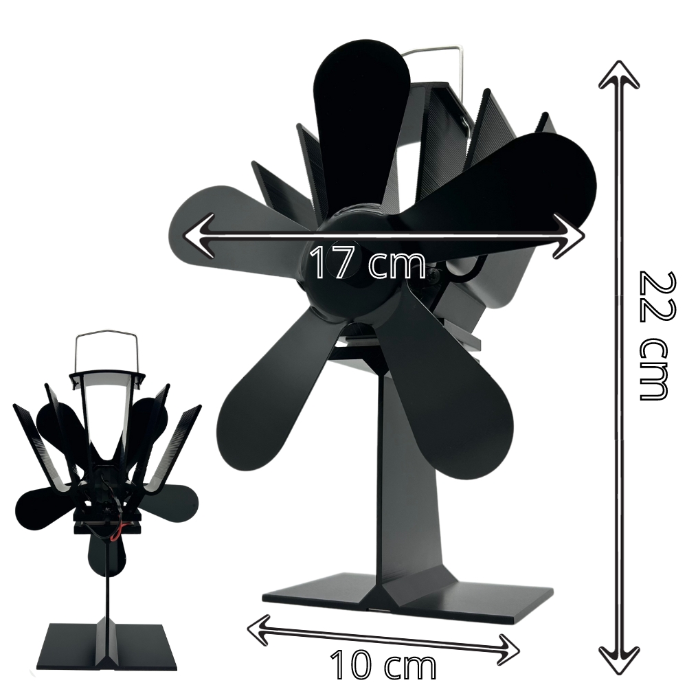 Wentylator kominkowy 5-łopatkowy termoelektryczny