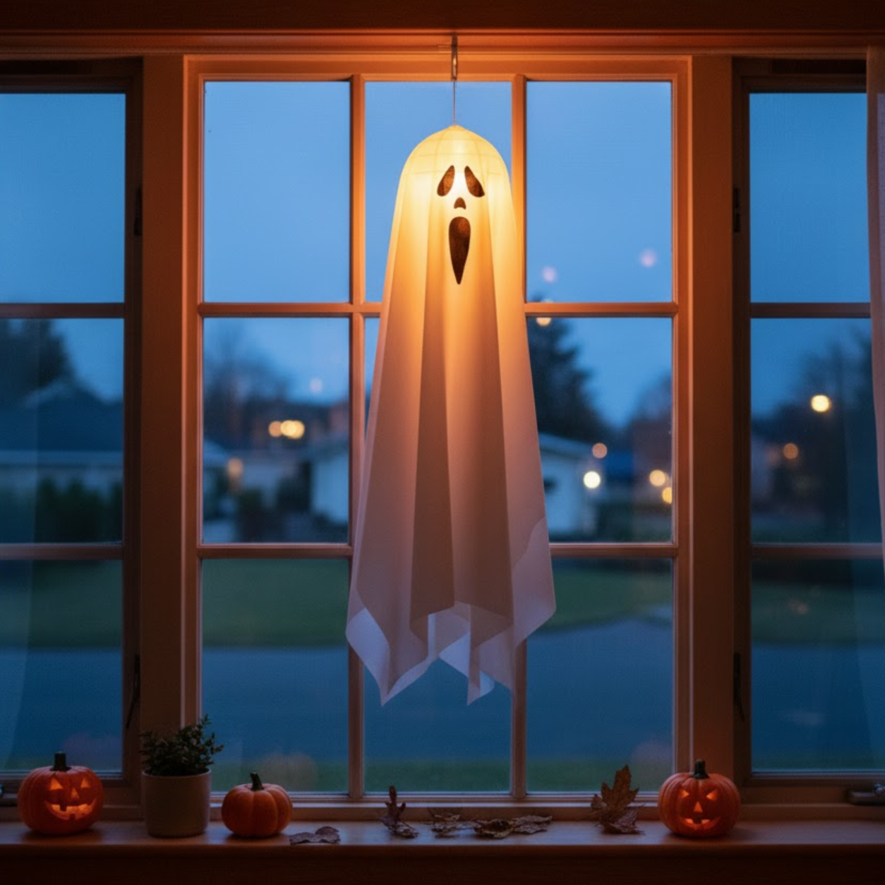 Duch z podświetleniem LED do dekoracji Halloween 85 cm