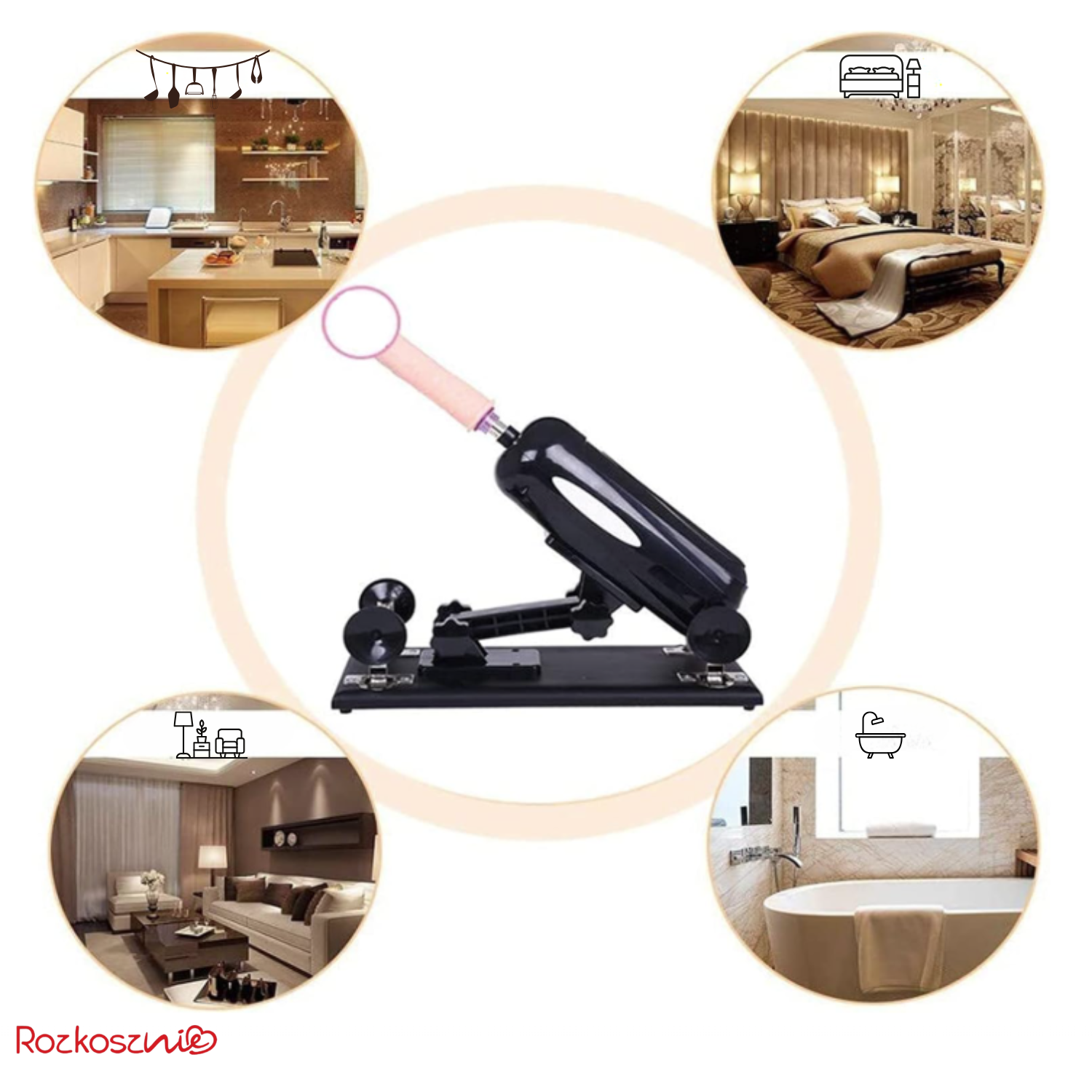 Sex maszyna wibrator dildo zestaw do seksu wymienne końcówki masturbacja