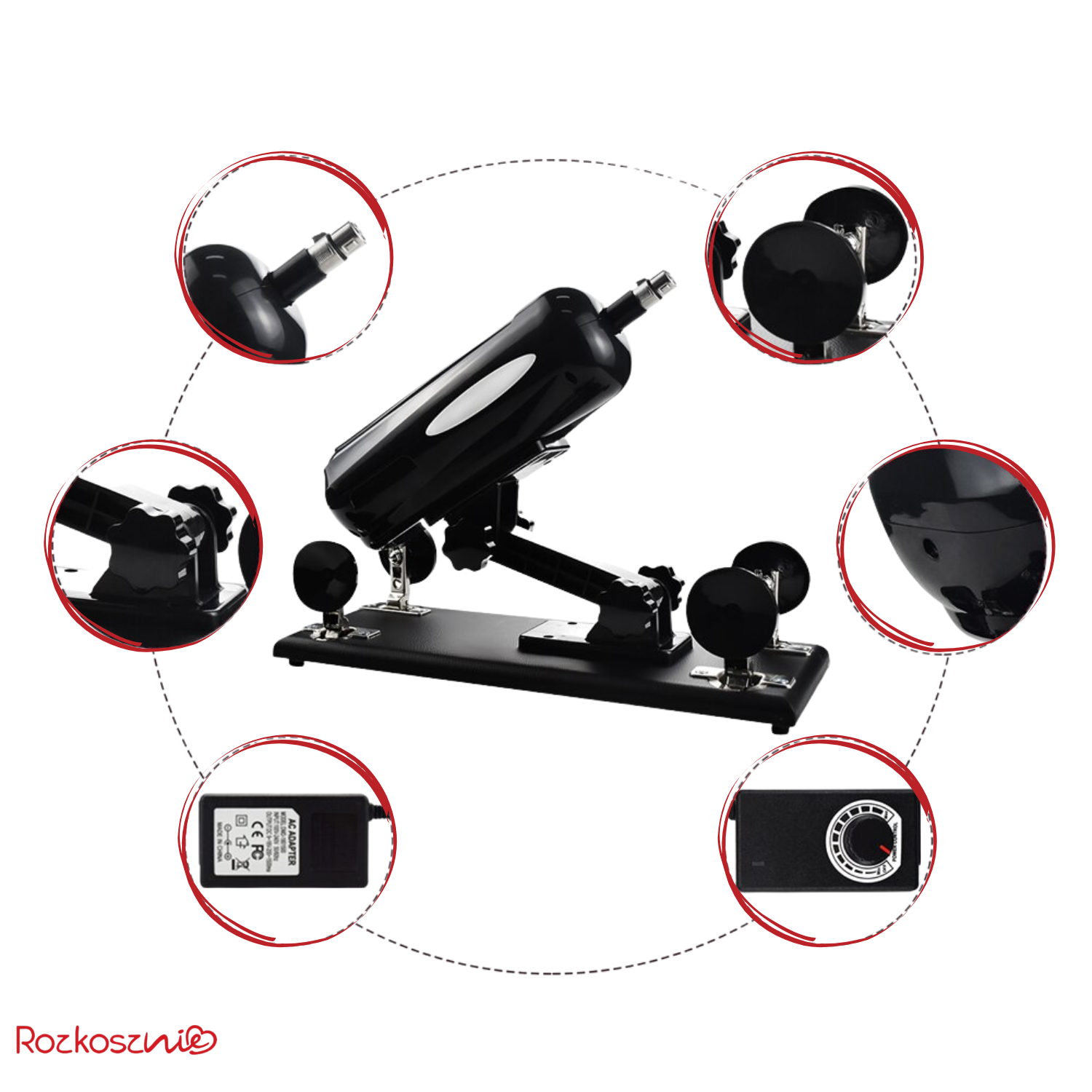 Sex maszyna wibrator dildo zestaw do seksu wymienne końcówki masturbacja