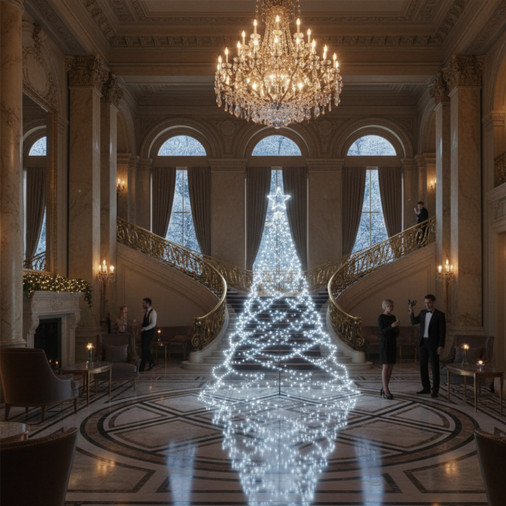 Choinka 500 LED zewnętrzna 300 cm zimna biała