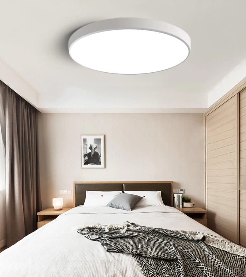 LAMPA SUFITOWA BIAŁY PLAFON LED 40 CM NOWOCZESNA DO SALONU KUCHNI OKRĄGŁY