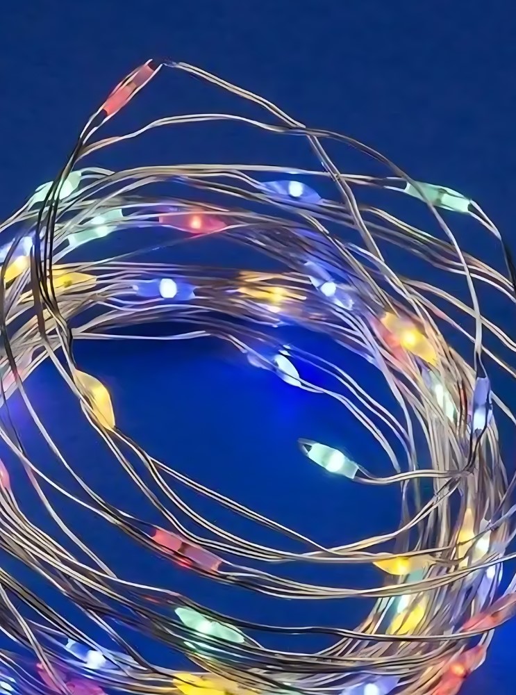 Kurtyna świetlna lampki girlanda anielskie włosie 200LED multikolor