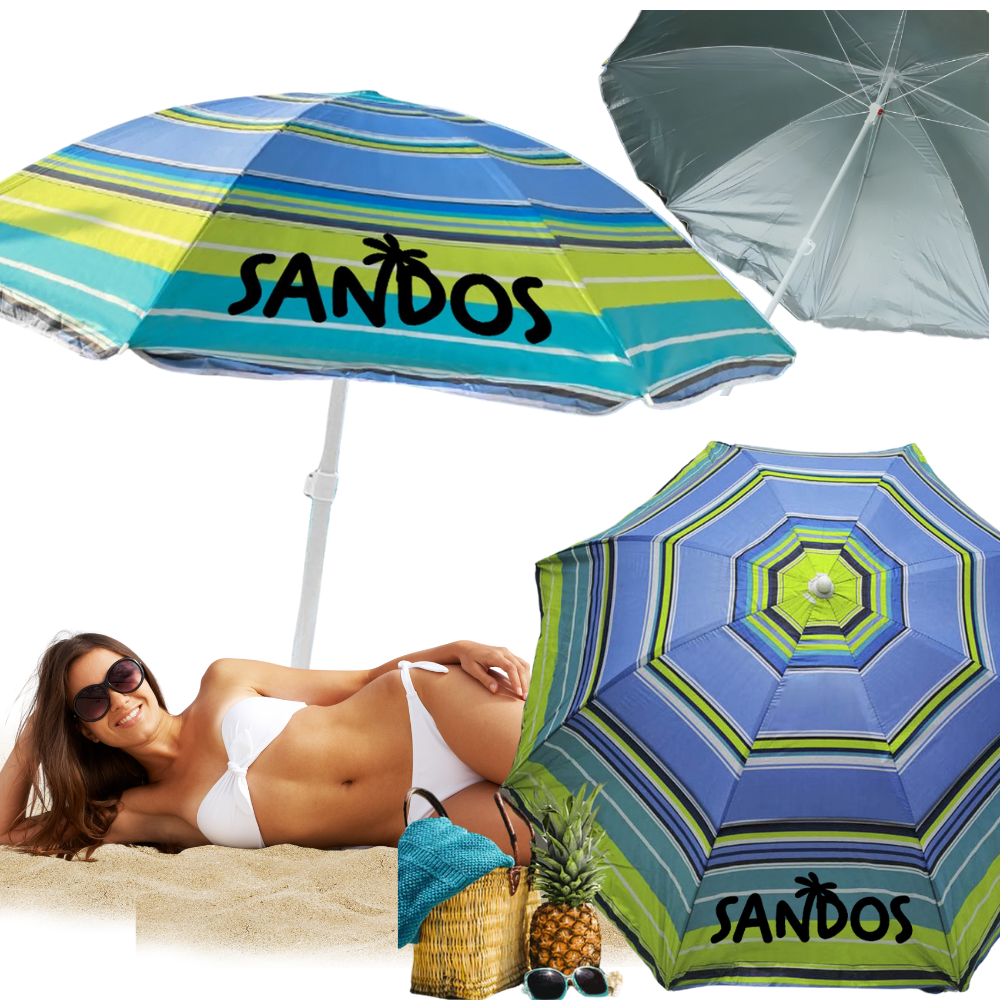 Pruhovaný plážový slunečník