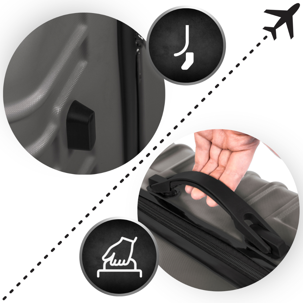 Uchwyty PVC i stabilne stopki walizki Conseé