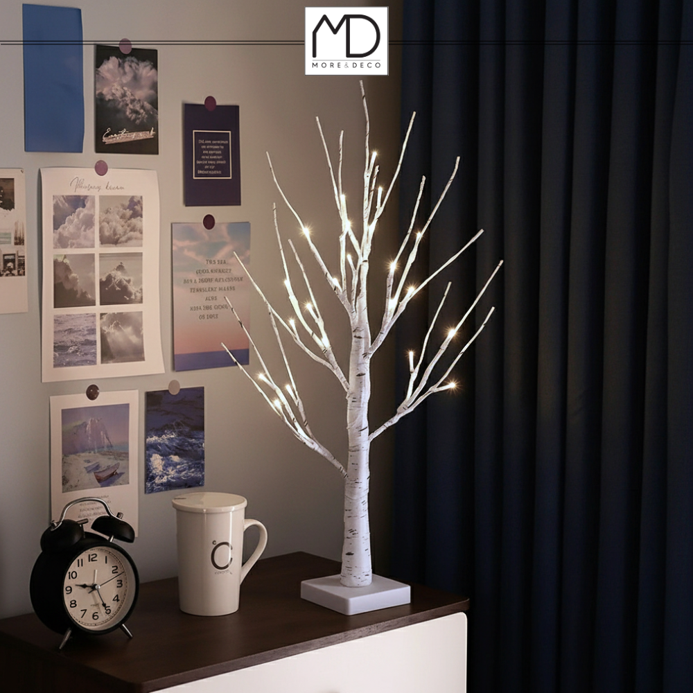 Drzewko świąteczne brzoza LED dekoracja Boże Narodzenie 60 cm 26 LED zimna