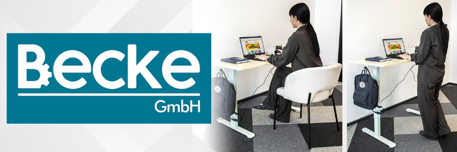 Biurko elektryczne automatyczne regulowane na stojąco 120x60 jasny brąz