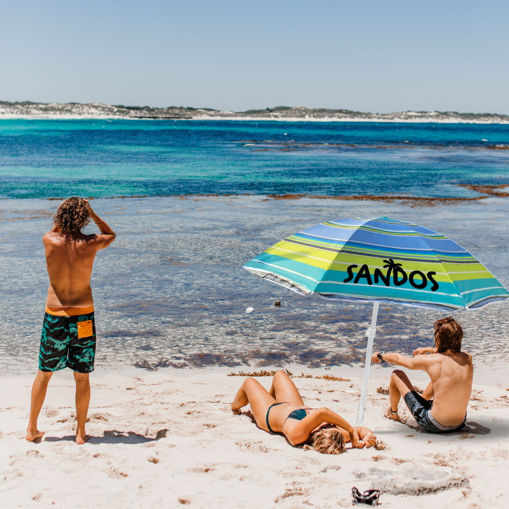 Pruhovaný plážový slunečník