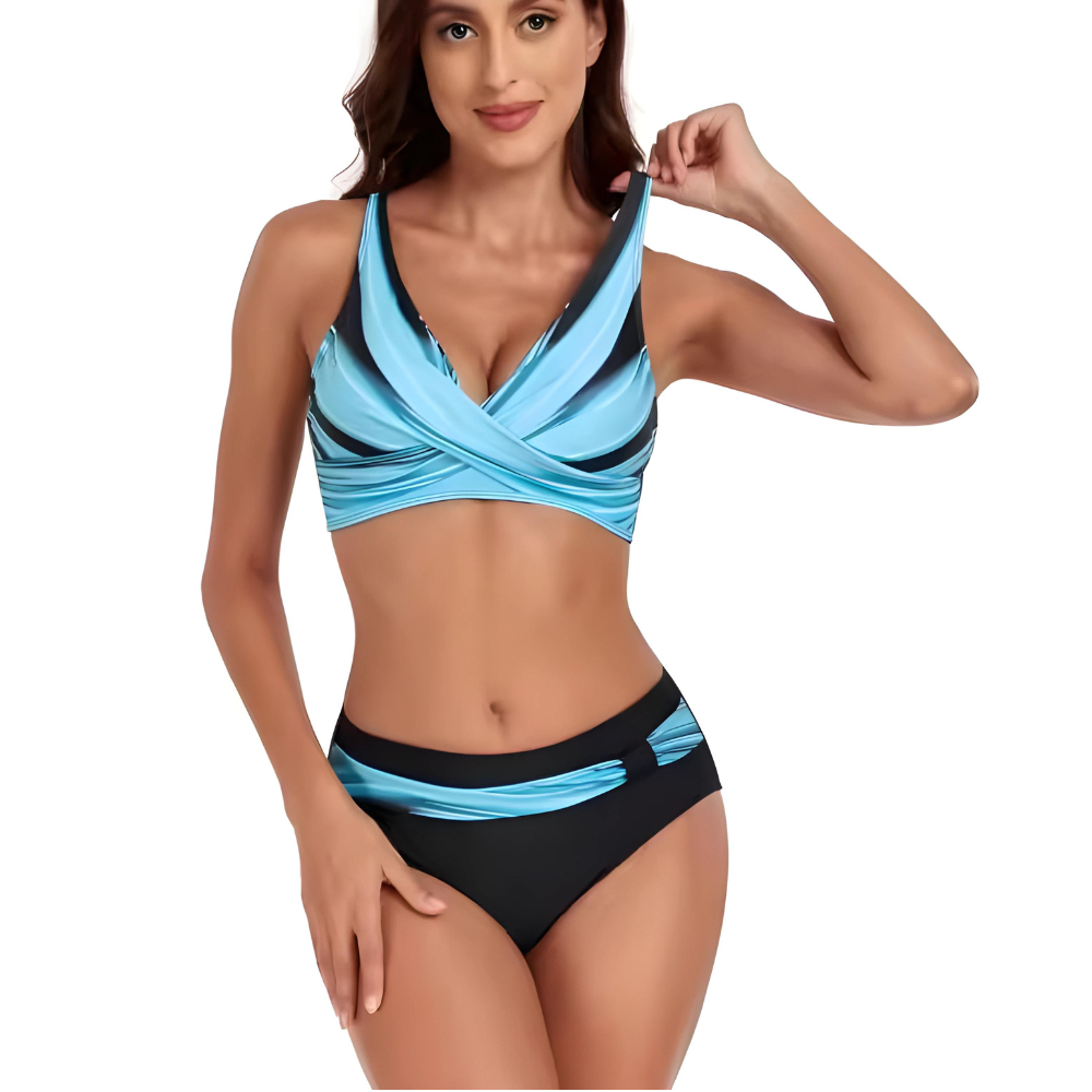 DWUCZĘŚCIOWY STRÓJ KĄPIELOWY BIKINI WYSZCZUPLAJĄCY WYSOKI PLUS SIZE XXL
