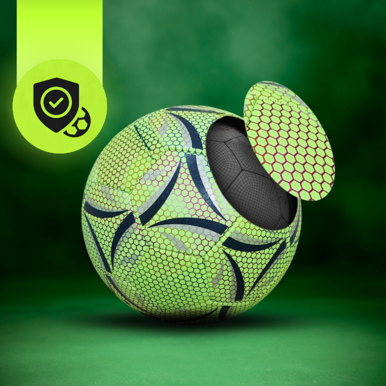 Piłka nożna odblaskowa do nogi fluorescencyjna świecąca w ciemności solidna