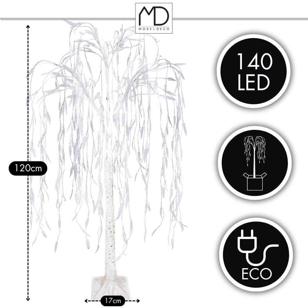Drzewko świąteczne 140 LED - świecąca wierzba 120 cm wiele kolorów
