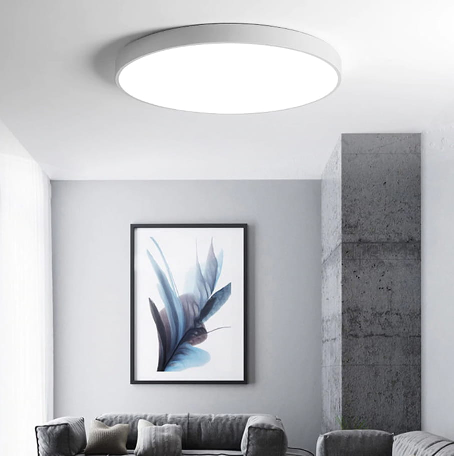 LAMPA SUFITOWA BIAŁY PLAFON LED 40 CM NOWOCZESNA DO SALONU KUCHNI OKRĄGŁY