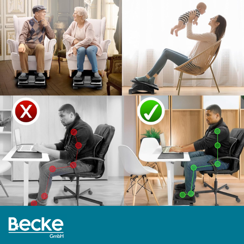 Podnóżek biurowy ergonomiczny niezależna regulacja pod biurko stopy masażer