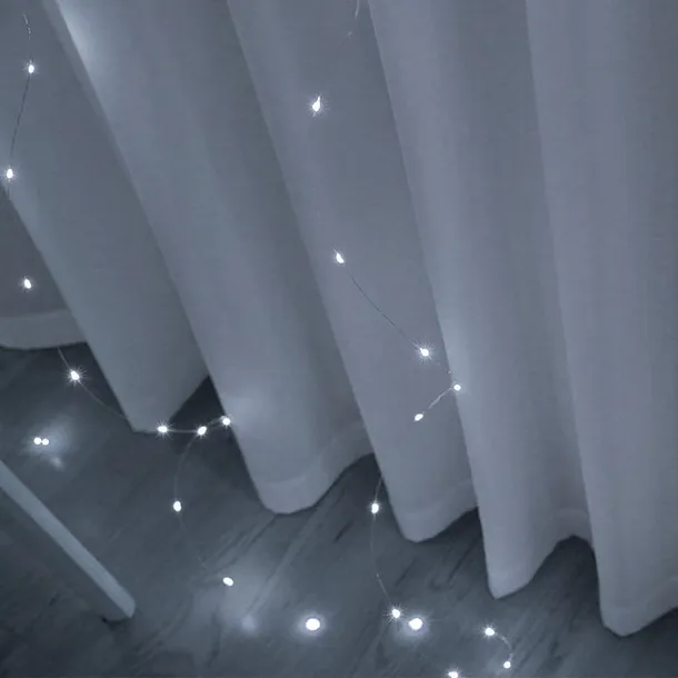 Kurtyna świetlna 300 LED biały zimny + flash bez haczyków