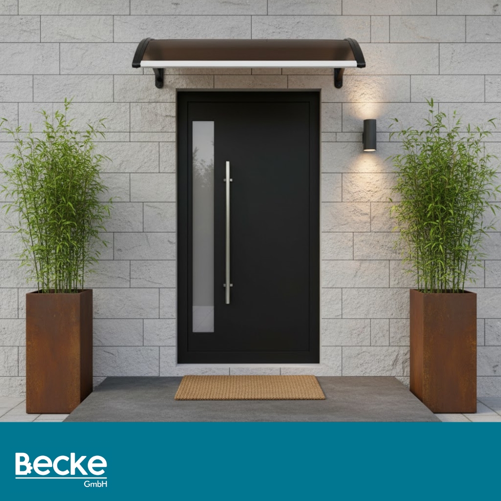 Daszek nad drzwi zadaszenie 100 x 60 cm brązowy