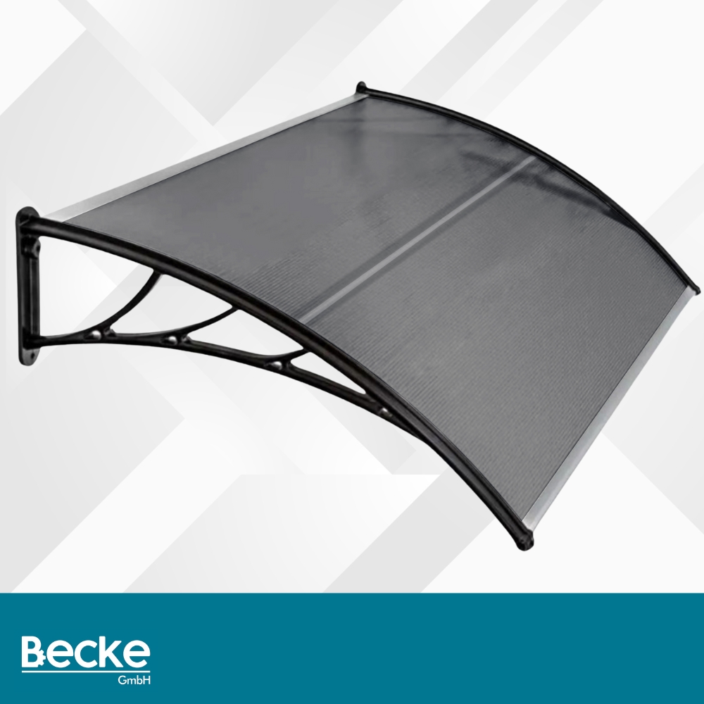 Daszek nad drzwi wejściowe zadaszenie balkon okno poliwęglan szary 150x100