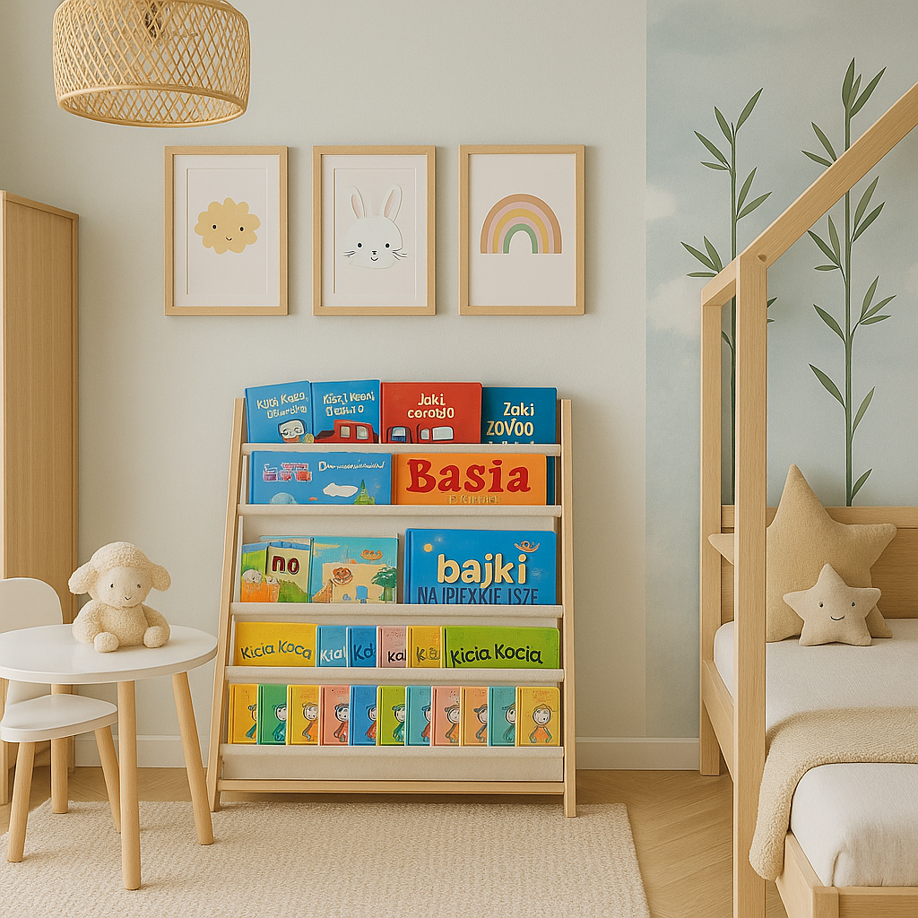 Półka na książki dla dzieci  - organizer biblioteczka z 6 półkami