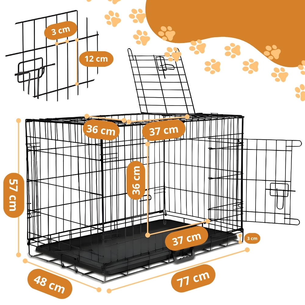 Klatka dla psa 77x57x48cm L kojec transporter dla średnich ras do 18 kg