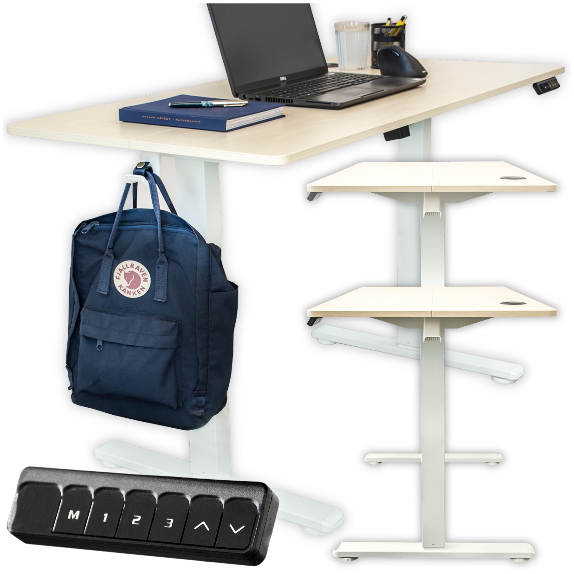 Biurko elektryczne automatyczne regulowane na stojąco 120x60 jasny brąz