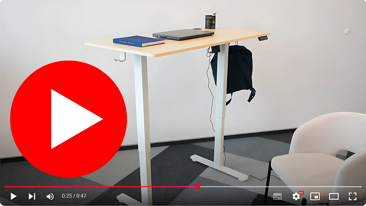 Biurko elektryczne automatyczne regulowane na stojąco 120x60 jasny brąz