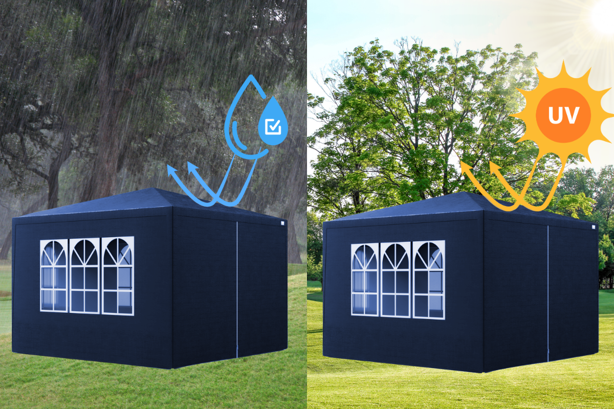 Pawilon ogrodowy niebieski