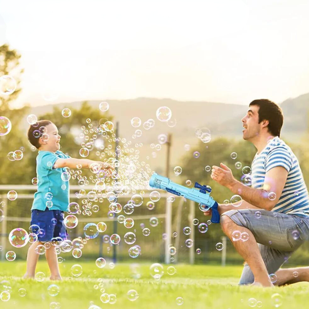 Automatyczny pistolet do robienia baniek mydlanych maszynka zestaw 2 x płyn