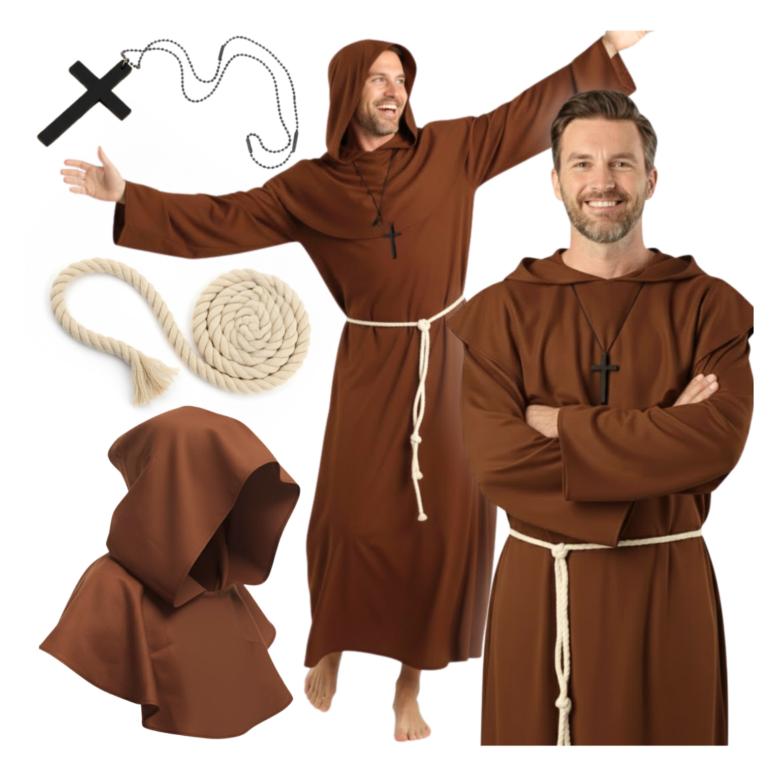 Przebranie halloween dla dorosłych mnich