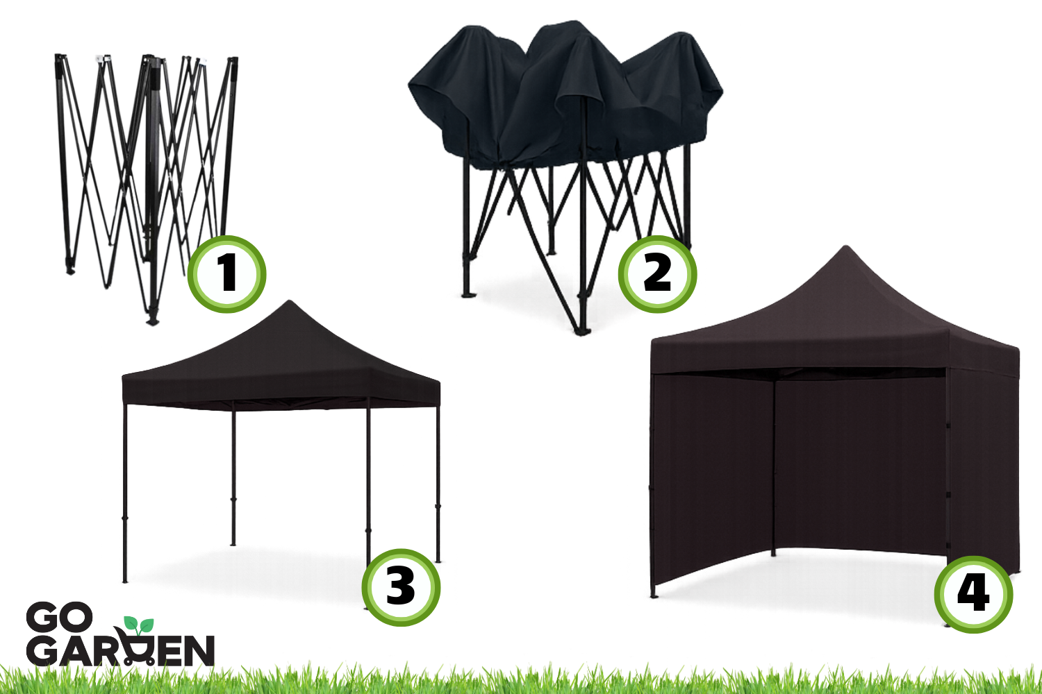 Namiot pawilon samorozkładający 3x3 - Czarny