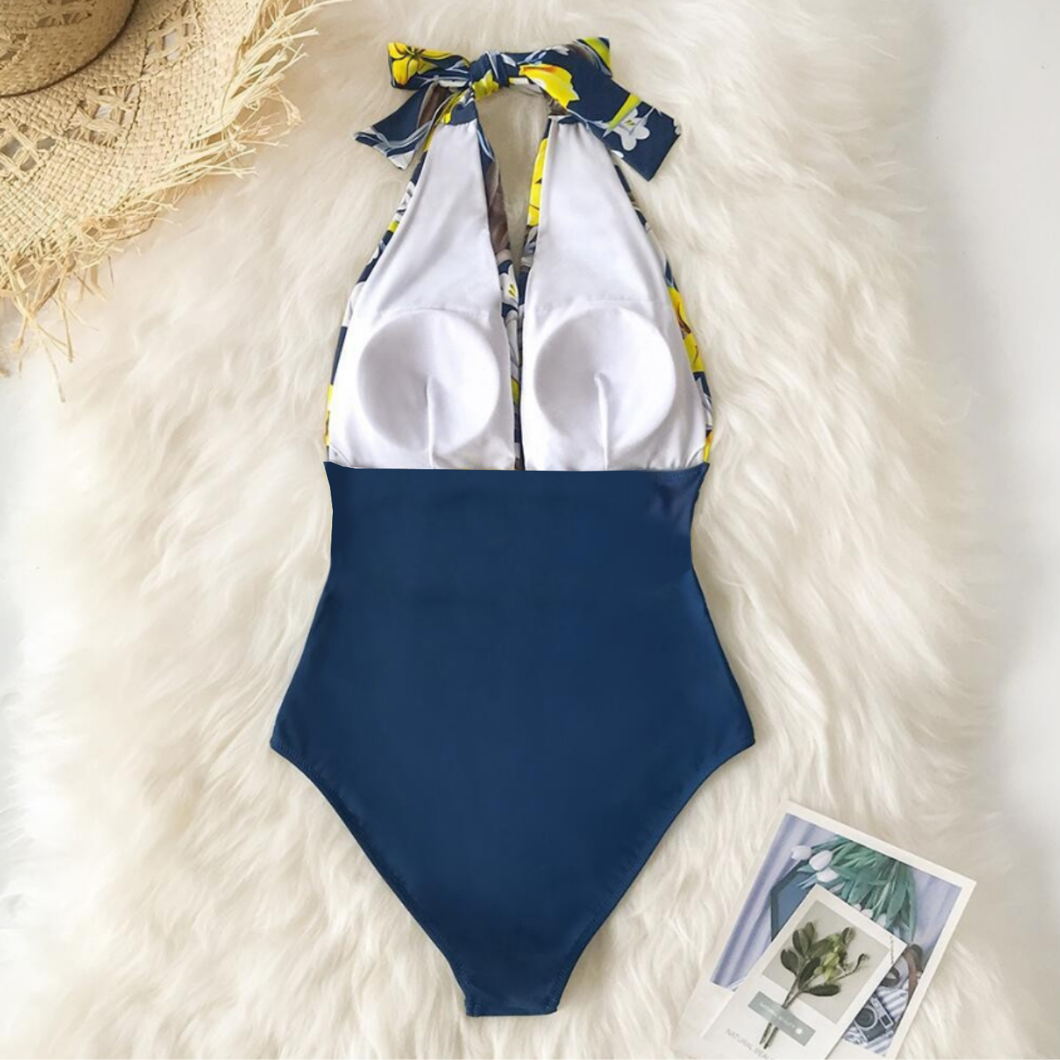 KOSTIUM KĄPIELOWY MODELUJĄCY JEDNOCZĘŚCIOWY STRÓJ DAMSKI BOHO WIĄZANY XXL